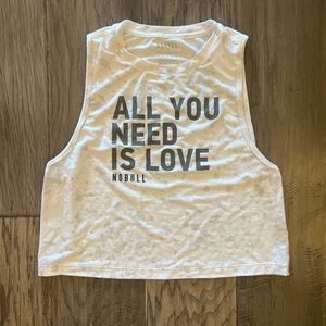 Nobull CrossFit All You Need Is Love Crop Top Muscle Shirt Sz. Small